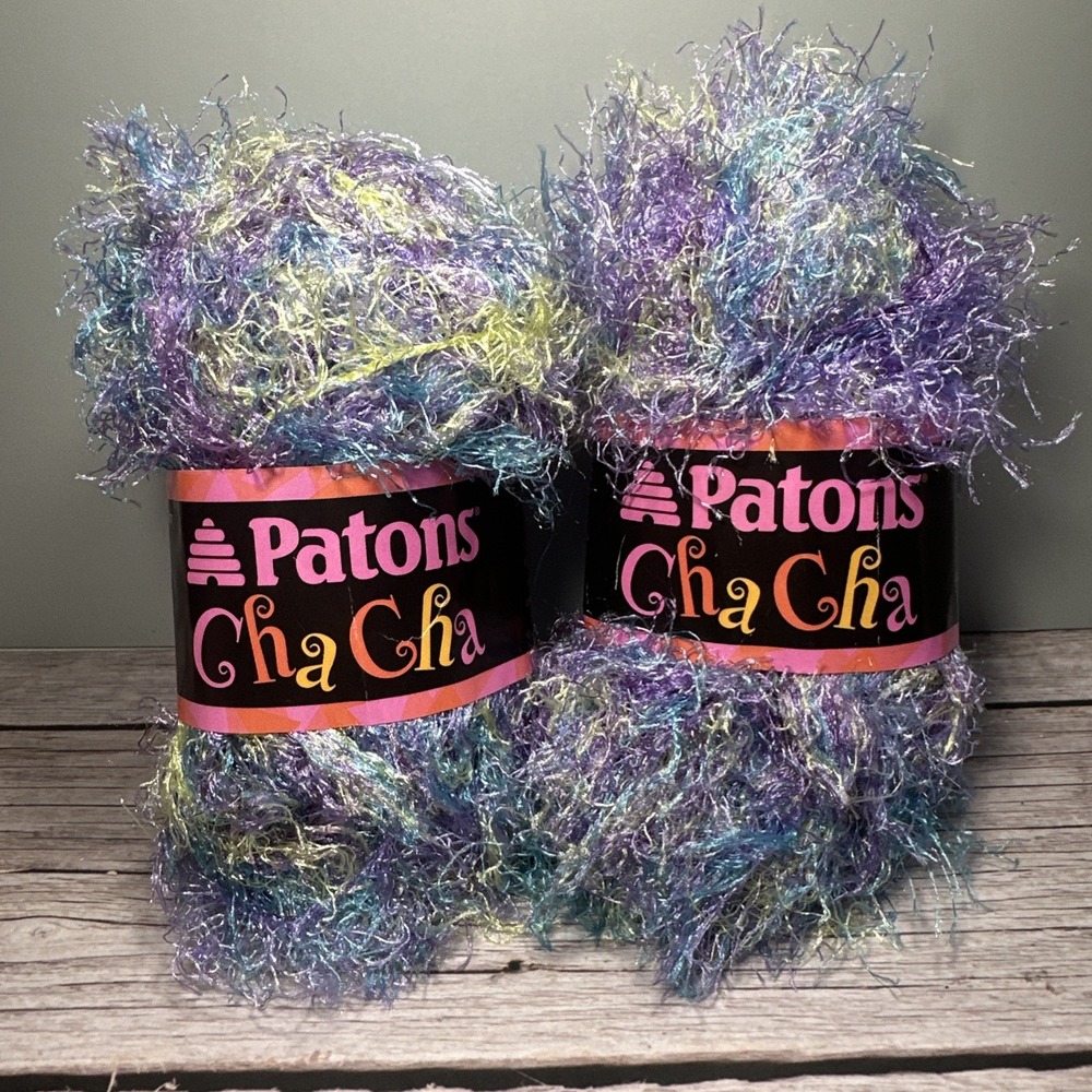 Lot of 2 - PATONS Cha Cha, Vegas (multicolor), 50 g, 77 yds Each, 100% Nylon